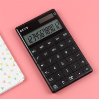 计算器会计专用大屏幕色大按键器学生用带语音计算机可爱粉色太阳能多功能计算器糖果计算器计算机|Q5黑色[双电源款]无语音