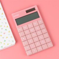 计算器会计专用大屏幕色大按键器学生用带语音计算机可爱粉色太阳能多功能计算器糖果计算器计算机|Q5粉红色[双电源款]无语音