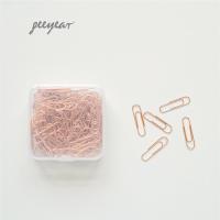 高颜值的玫瑰金回形针 创意安全别针迷你可爱曲别针回行针彩色夹子金属小号办公文具书签 120枚盒装