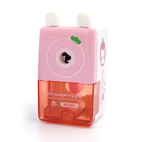 卡通可爱铅笔刀削笔器卡通转笔刀小学生手摇卷笔刀刨笔机儿童文具|方形削笔器[粉色][仓盟]