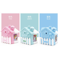 卡通可爱铅笔刀削笔器卡通转笔刀小学生手摇卷笔刀刨笔机儿童文具|我的家园削笔器[粉色]