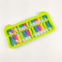 木质老式算盘小学生珠心算二年级课堂算盘 13档七珠 数学学具算盘|绿色算盘