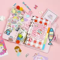ins粉色少女心活页手帐本日记本笔记本计划本创意礼物加厚套装a6