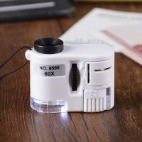 放大镜手机镜头显微镜古玩迷你高倍高清带灯扩大镜多功能微型|9595迷你放大镜显微镜可验钞 送收纳包+擦镜布