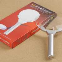 超大镜面130mm 带2颗led灯阅读手持式放大镜老人看书看报学生实验|130MM银色带2颗LED白光灯