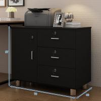 木质办公文件柜子公司资料柜打印机矮柜带锁抽屉式储物床头柜|T8黑色4锁67高 均码