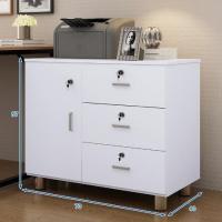 木质办公文件柜子公司资料柜打印机矮柜带锁抽屉式储物床头柜|T8白色4锁67高 均码