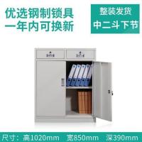 办公文件柜铁皮柜档案柜资料柜更衣柜小柜子家用钢制储物柜带锁|二斗下节 1.3mm