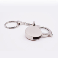 全金属活柄30mm口袋放大镜便携折叠式带钥匙扣老人放大镜儿童