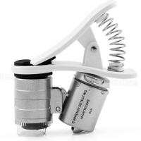 放大镜60x迷你显微镜手机高清高倍便携拍照钻石腰码鉴定紫外光|9882W(60X白光紫光手机夹)