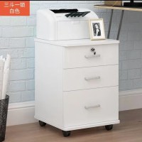 简约办公文件柜三抽屉柜三锁收纳储物柜子带锁床头柜矮柜低柜|白色单锁40*40*57