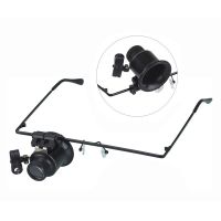 高清头戴式眼罩双目放大镜维修钟表电路板古玩眼镜式目镜|单镜头-黑色