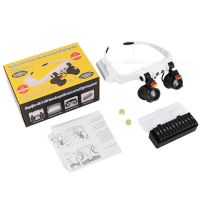 高清头戴式眼罩双目放大镜维修钟表电路板古玩眼镜式目镜|升级款-双镜片21种倍数3-