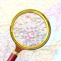 放大镜高清镜老人看报阅读眼镜高清看书|仿红木柄90mm（送放大镜收纳袋）