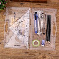 英雄组合绘图仪制图工具建筑机械制图仪器博士圆规套装英雄|透明盒子 默认
