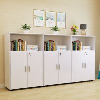 办公家具文件柜办公柜矮柜木质茶水柜资料柜打印机柜带锁办公柜|纯白色 三柜组合120高*180长*40深