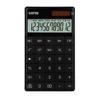 /q1计算器学生用太阳能办公用商务型时尚女计算机器圆形按键带电子琴弹奏手感舒适语音发音计算器|黑色平板型（双电源不发音）