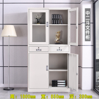 二斗矮柜办公室铁皮柜文件柜抽屉带锁资料档案柜子凭证柜储物书柜|中二斗(文件柜) 0.8mm