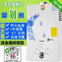 CHEOUJU家用煤气热水器液化气天然气燃气热水器 8升铜水箱 数码款+高档配件 +排烟管