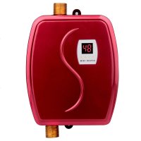 即热式电热水龙头小厨宝厨房快速加热恒温家用冷热两用迷你热水器 欧规S 红色220V