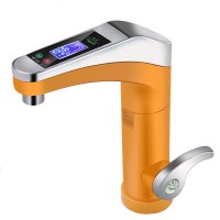 即热式数显电热水龙头冷热两用热水器厨宝家用下进水 金色