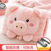 热水袋充电式防爆暖手宝注水毛绒可爱热敷肚子煖宝宝暖水袋热宝女 立体萌小猪