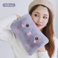 热水袋充电式防爆暖水袋煖宝宝注水煖宫暖手宝暖敷肚子可爱毛绒女 可拆洗仿兔毛-小猫