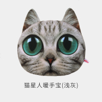 热水袋充电式防爆毛绒女煖宝宝暖手宝卡通热宝肚子暖水袋注水可爱 3D猫星人暖手宝（浅灰）