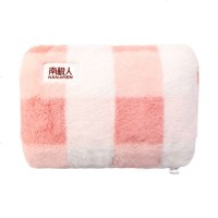 热水袋充电式防爆注水电暖宝暖手宝热宝煖宫煖宝宝女暖水袋 兔毛绒_樱花粉【加厚PVC 保温持久 自