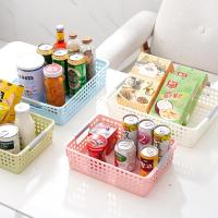 桌面塑料收纳筐幼儿园长方形收纳小篮子厨房杂物收纳盒玩具收纳框
