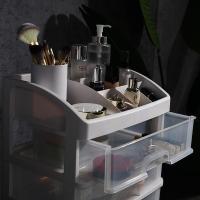 网红化妆品收纳盒桌面抽屉式收纳柜塑料多功能家用梳妆台置物架子