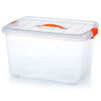 透明收纳箱塑料特大号装衣服的玩具整理储物箱子有盖盒储蓄箱大号 透明色收纳箱[高品质] 小号长27.5宽20高16厘米