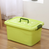 收纳箱加厚塑料特大号中号小号储物箱衣服玩具收纳筐车载家用 绿色 小号10L[28*19*17厘米]