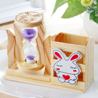 家居饰品办公室创意时尚铁艺笔筒摆设实用桌面小摆件工艺品礼品 木质笔筒图案随机发