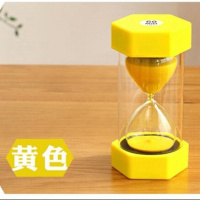 六角防摔时间计时沙漏儿童创意礼品桌面小摆件家居装饰品漏斗 黄色 15分钟