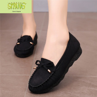 老北京布鞋女春秋平底女鞋软底工作单鞋舒适妈妈鞋百搭休闲豆豆鞋 语娄