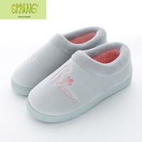 冬拖鞋男保暖室内带后跟家用有后跟包跟加绒暖和家庭棉毛拖鞋女式 语娄