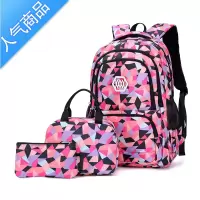 FENGHOU大容量初中生小学生书包女生4-6-9四五六年级三件套送笔袋手提包