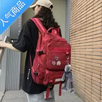 FENGHOU书包女韩版原宿ulzzang大学生高中背包多层大容量工装ins风双肩包学生书包