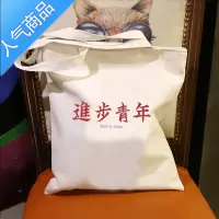 FENGHOU国潮创意文字小众帆布包布袋大容量单肩包学生书包休闲文艺手提包