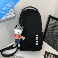 FENGHOU大容量男斜挎包 潮牌休闲胸包11寸平板ipad背包夏季ins帆布单肩包腰包男