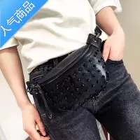 FENGHOU胸包女小包包2021韩版新款链条斜挎包百搭时尚皮铆钉女腰包腰包男