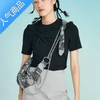 FENGHOU个性时尚不规则原创日系复古蕾丝印花两用链条斜挎腰包帆布胸包女腰包男