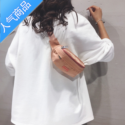 FENGHOU包包女2021新款韩版百搭胸包ins网红简约帆布单肩斜挎包腰包男