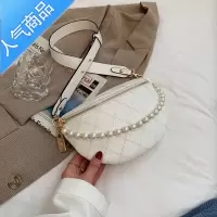 FENGHOU夏天小众设计珍珠链条少女腰包女2021新款潮ins夏季百搭斜挎胸包腰包男