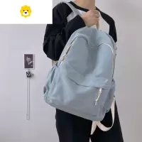 FENGHOU帆布书包女夏大学生简约百搭ins日系韩版高中原宿风初中生双肩包