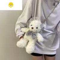 FENGHOU日系Lolita蕾丝小熊包少女小挎包新款洛丽塔可爱百搭软妹斜挎包女斜挎包