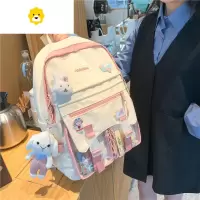 FENGHOU双肩背包女夏韩版书包女高中学生小学生三到六年级可爱白色双肩包