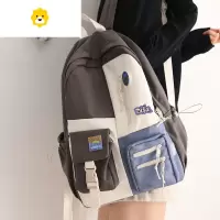 FENGHOUNR森系撞色小清新双肩包女韩版百搭书包中学生初中生背包女双肩