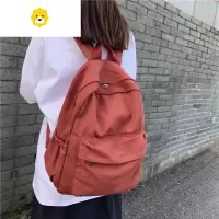 FENGHOU森系帆布书包女复古简约高中大学生ins双肩包男白色百搭旅行背包